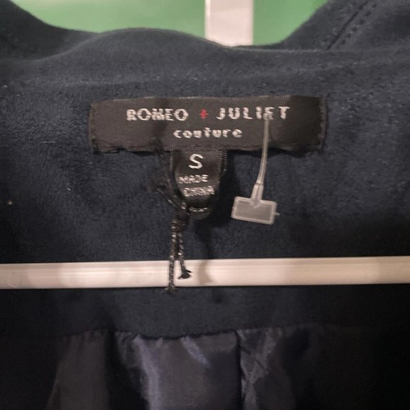 Romeo Juliet Couture Size Small Navy Suede Moto Jacket - Picture 5 of 8
